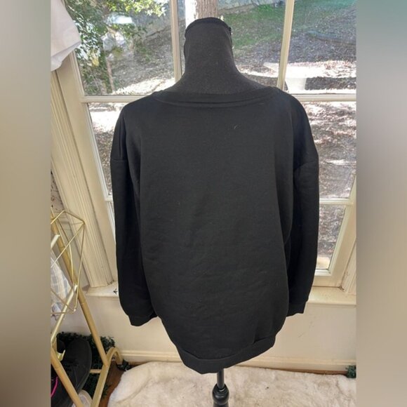 SHEIN Black Crew Neck Sweatshirt With “ Half Hood Half Holy” Design Size XL - Picture 7 of 7